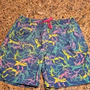 Chubbies Multicolor Shark Pattern Swim Shorts